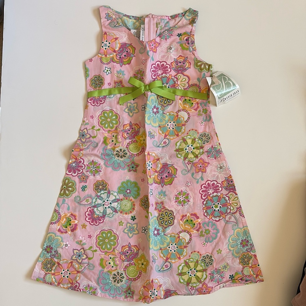 NWT Bonnie Jean Girls Floral Dress Size 7